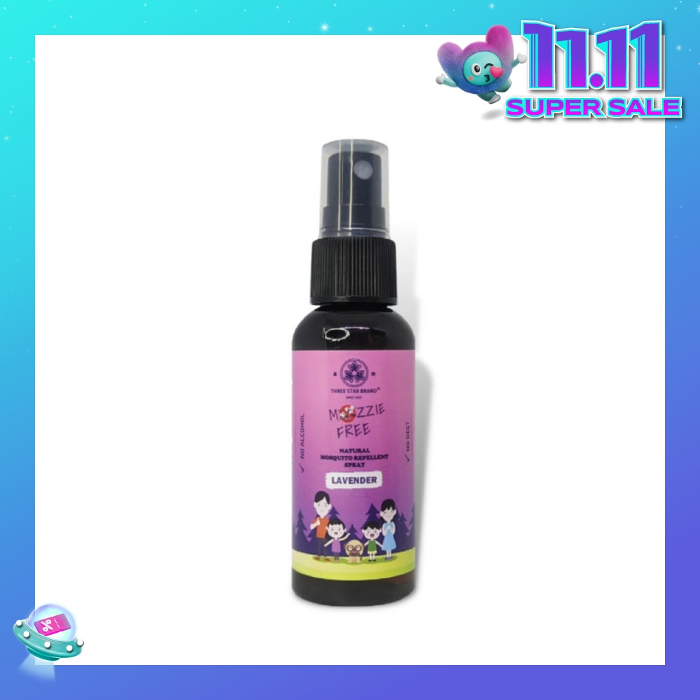 Natural Mozzie Free Natural Mosquito Repellent Spray Lavender (No Alcohol + No Deet) 50ml