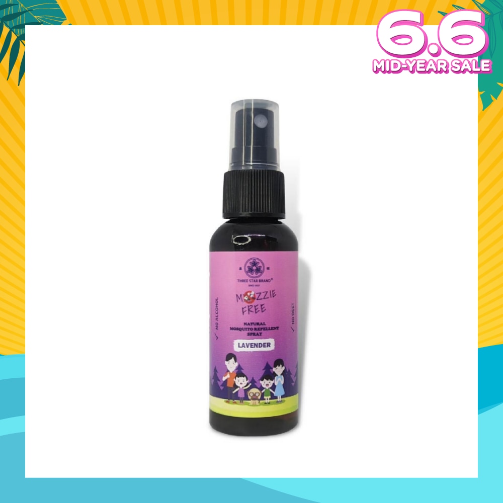 Natural Mozzie Free Natural Mosquito Repellent Spray Lavender (No Alcohol + No Deet) 50ml