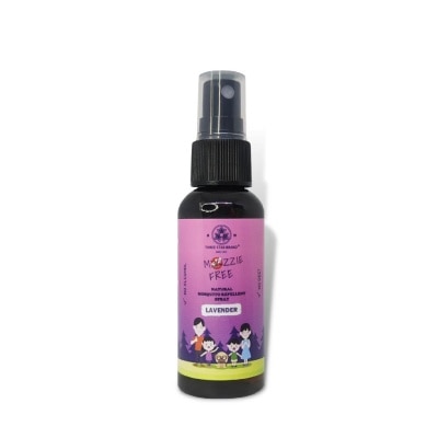 THREE STAR BRAND Natural Mozzie Free Natural Mosquito Repellent Spray Lavender (No Alcohol + No Deet) 50ml