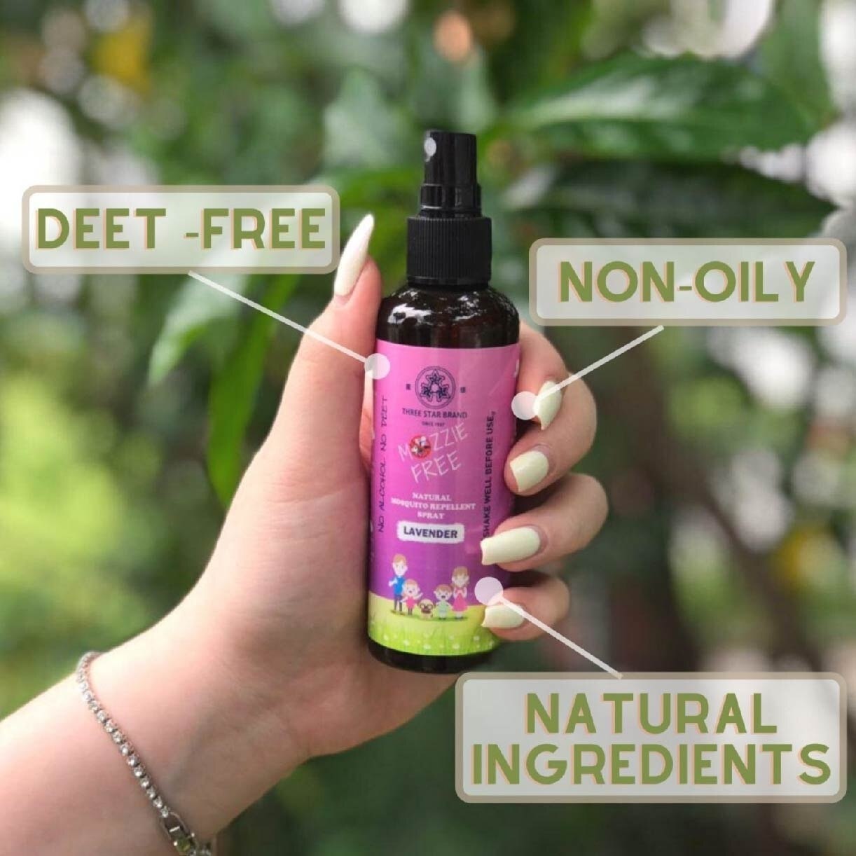 Natural Mozzie Free Natural Mosquito Repellent Spray Tea Tree Eucalyptus (No Alcohol + No Deet) 50ml