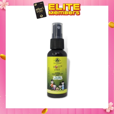 THREE STAR BRAND Natural Mozzie Free Natural Mosquito Repellent Spray Tea Tree Eucalyptus (No Alcohol) 50ml