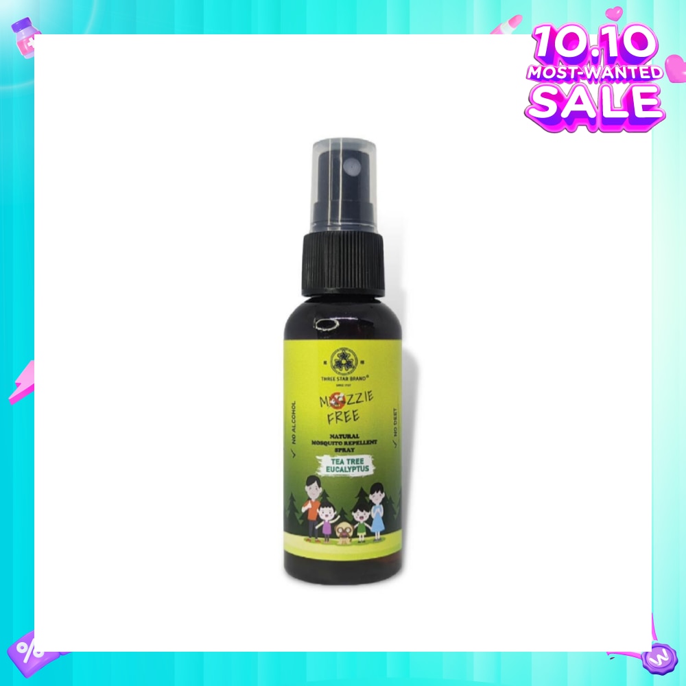 Natural Mozzie Free Natural Mosquito Repellent Spray Tea Tree Eucalyptus (No Alcohol) 50ml