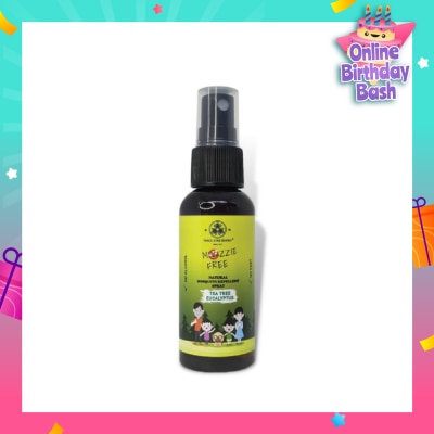 THREE STAR BRAND Natural Mozzie Free Natural Mosquito Repellent Spray Tea Tree Eucalyptus (No Alcohol) 50ml (Expiry: Mar`2026)