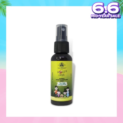 THREE STAR BRAND Natural Mozzie Free Natural Mosquito Repellent Spray Tea Tree Eucalyptus (No Alcohol) 50ml (Expiry: Mar`2026)