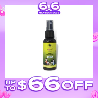 THREE STAR BRAND - Natural Mozzie Free Natural Mosquito Repellent Spray Tea Tree Eucalyptus (No Alcohol) 50ml