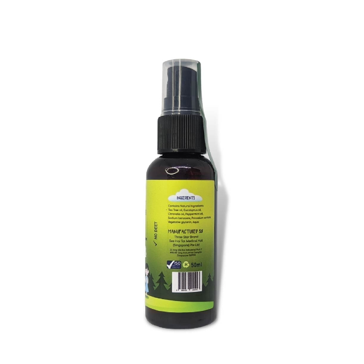 Natural Mozzie Free Natural Mosquito Repellent Spray Tea Tree Eucalyptus (No Alcohol + No Deet) 50ml