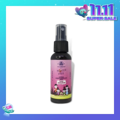 THREE STAR BRAND Natural Mozzie Free Natural Mosquito Repellent Spray Rose Geranium (No Alcohol + No Deet) 50ml