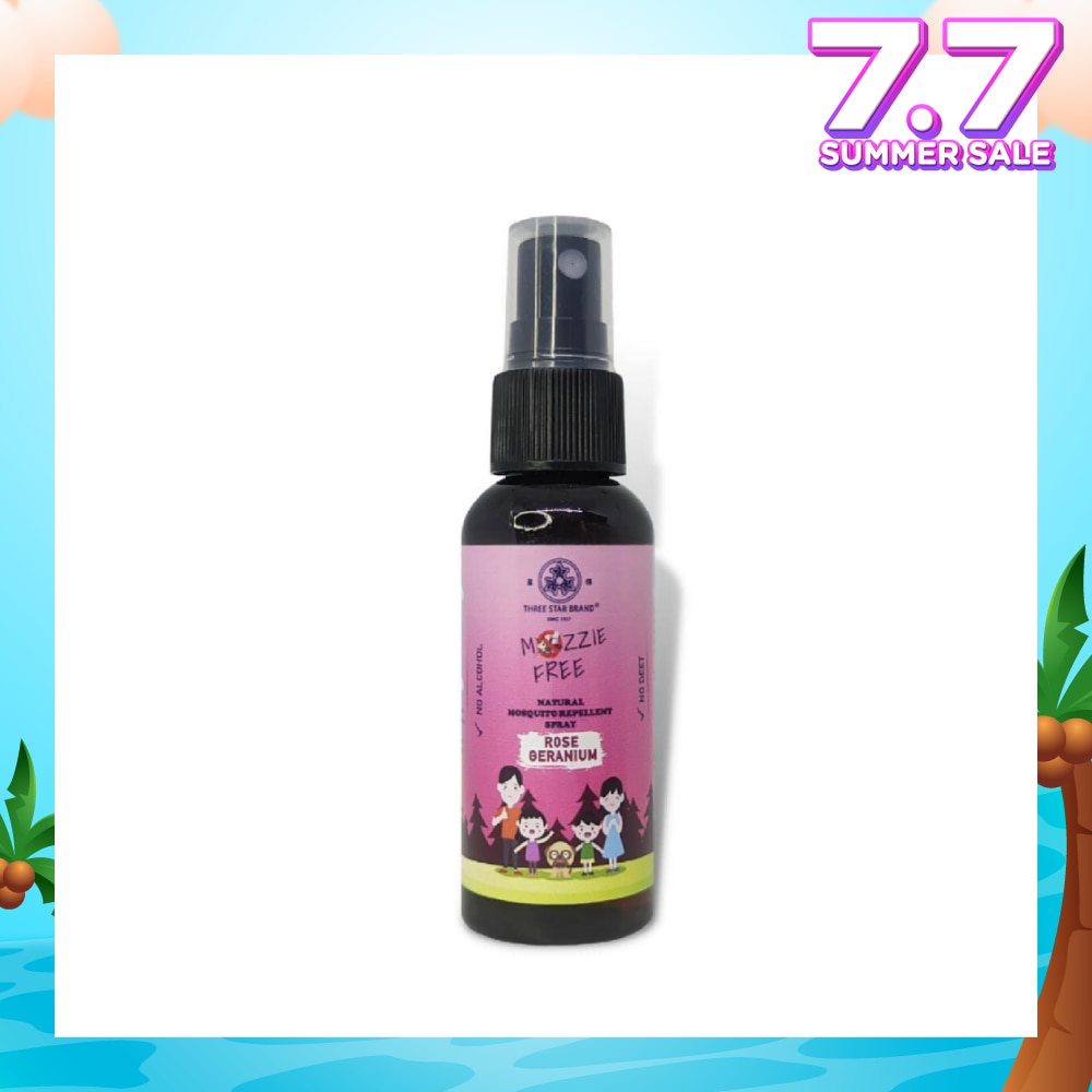 Natural Mozzie Free Natural Mosquito Repellent Spray Rose Geranium (No Alcohol + No Deet) 50ml
