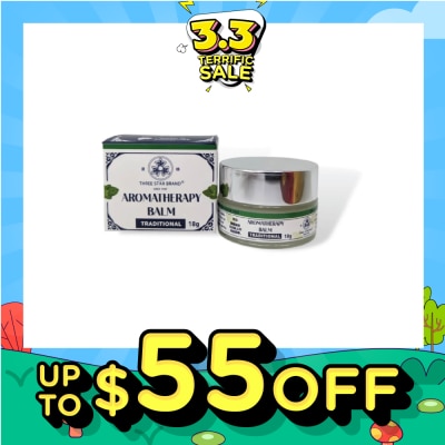 THREE STAR BRAND Aromatherapy Balm Traditional (Natural Ingredients with Therapeutic Benefits + Traditional Properties) 18g&nbsp;(Expiry: Aug`2026)