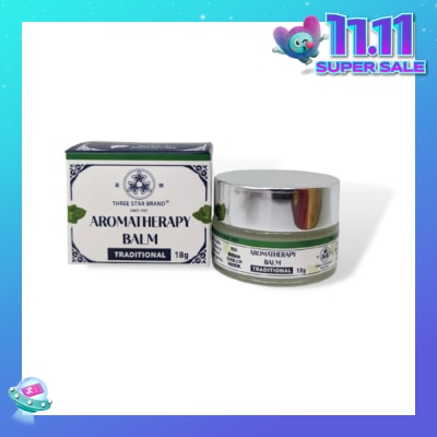 THREE STAR BRAND Aromatherapy Balm Traditional (Natural Ingredients with Therapeutic Benefits + Traditional Properties) 18g (Expiry: Aug`2026)