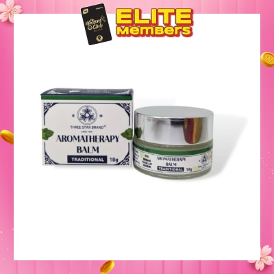 THREE STAR BRAND Aromatherapy Balm Traditional (Natural Ingredients with Therapeutic Benefits + Traditional Properties) 18g&nbsp;(Expiry: Aug`2026)