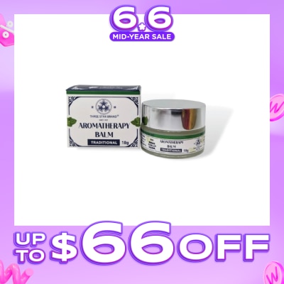 THREE STAR BRAND - Aromatherapy Balm Traditional (Natural Ingredients with Therapeutic Benefits + Traditional Properties) 18g&nbsp;