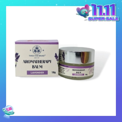 THREE STAR BRAND Aromatherapy Balm Lavender (Natural Ingredients with Therapeutic Benefits + Traditional Properties) 18g