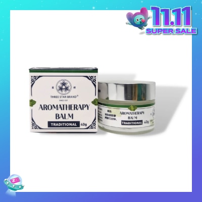 THREE STAR BRAND Aromatherapy Balm Traditional (Natural Ingredients with Therapeutic Benefits + Traditional Properties) 40g