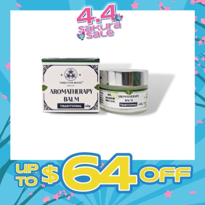 THREE STAR BRAND - Aromatherapy Balm Traditional (Natural Ingredients with Therapeutic Benefits + Traditional Properties) 40g