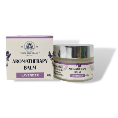 THREE STAR BRAND Aromatherapy Balm Lavender (Natural Ingredients with Therapeutic Benefits + Traditional Properties) 40g