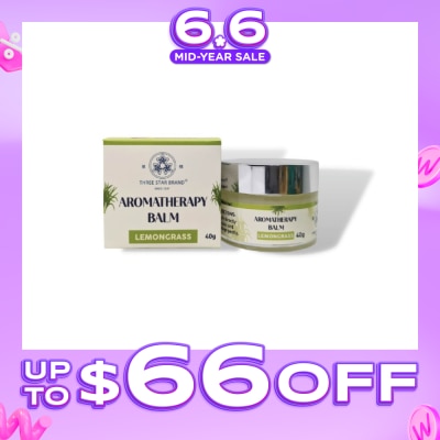 THREE STAR BRAND - Aromatherapy Balm Lemongrass (Natural Ingredients with Therapeutic Benefits + Traditional Properties) 40g