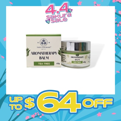 THREE STAR BRAND - Aromatherapy Balm Tea Tree 40g (Expiry: Feb`2026)