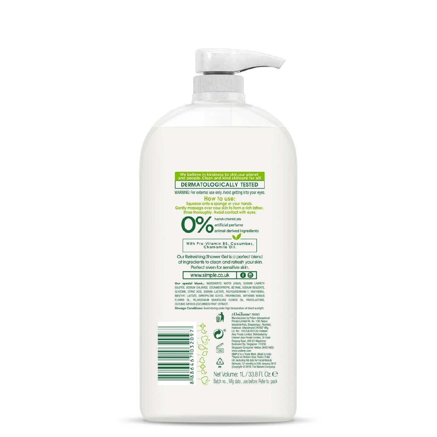 Kind To Skin Refreshing Shower Gel 1L