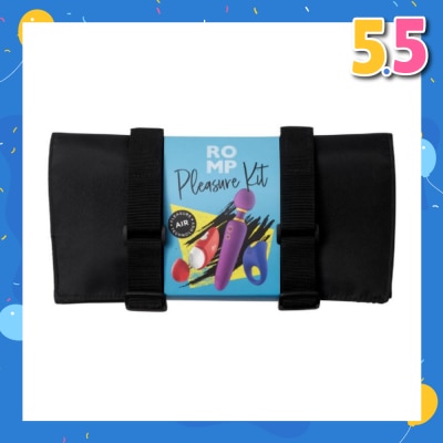 ROMP Pleasure Kit Packset consists Flip Powerful Wand Massager 1s + Juke Vibrating Ring 1s + Free Clitoral Stimulator 1s