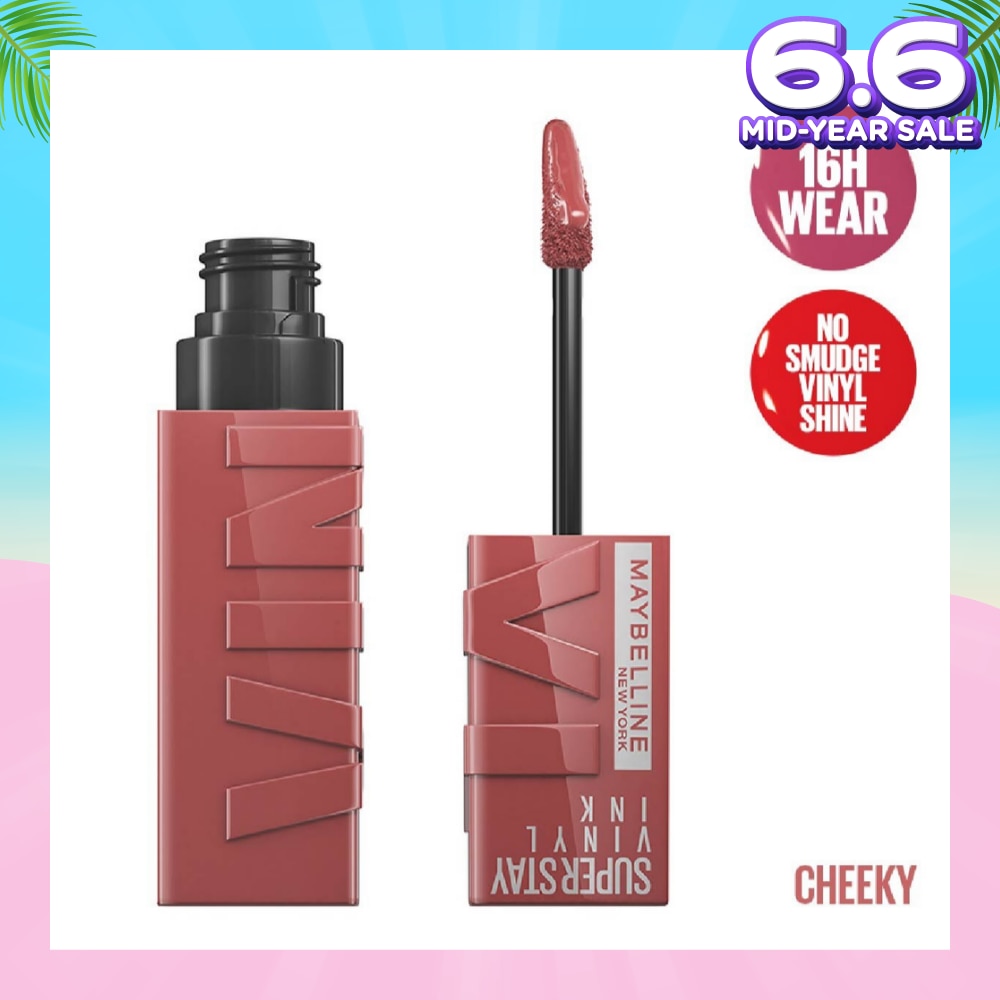MAYBELLINE Superstay Vinyl Ink Longwear Liquid Lipcolor Cheeky (Smudge Proof + Transfer Proof) 1s