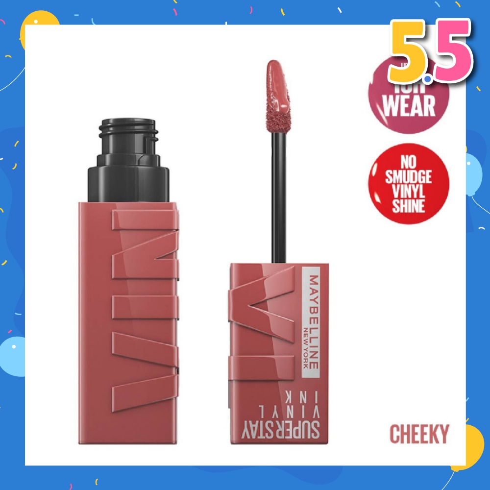 MAYBELLINE Superstay Vinyl Ink Longwear Liquid Lipcolor Cheeky (Smudge Proof + Transfer Proof) 1s