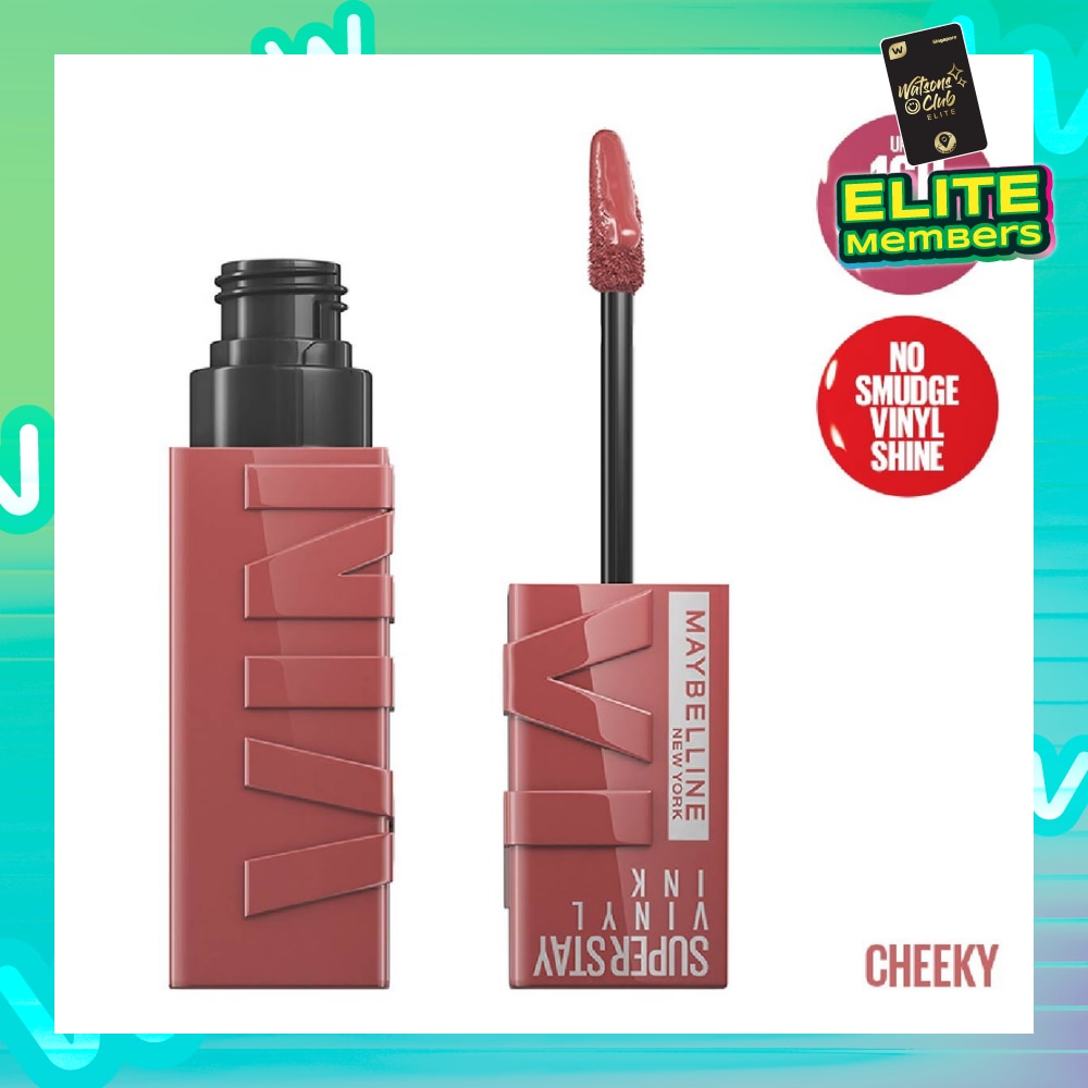 MAYBELLINE Superstay Vinyl Ink Longwear Liquid Lipcolor Cheeky (Smudge Proof + Transfer Proof) 1s