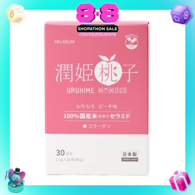 HELASLIM - Uruhime Momoko Ceramide + Collagen Supplement 30s (Expiry: Dec`2026)