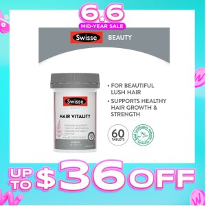 SWISSE Beauty Hair Vitality Tablet (Nourish & Support Healthy Hair Growth)  60s | Vitamins & Supplements
