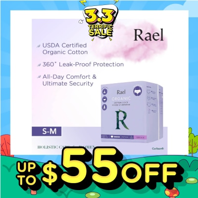 RAEL Organic Cotton Period Underwear Size S/M (Size 61-96cm) 5s