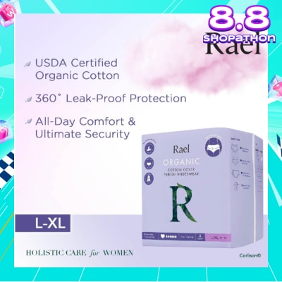 RAEL Organic Cotton Period Underwear Overnight Size L / XL 5s