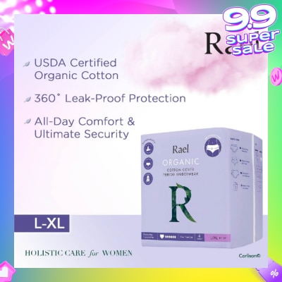 RAEL Organic Cotton Period Underwear Overnight Size L / XL 5s