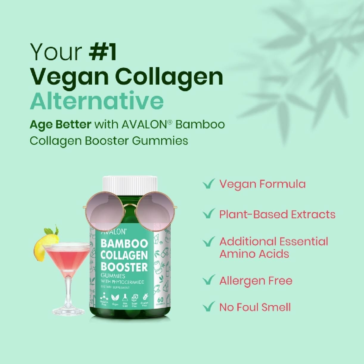 Bamboo Collagen Booster Gummies (Vegan Friendly + Sugar Free) 60s