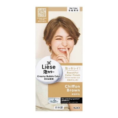 LIESE Liese Creamy Bubble Color Chiffon Brown 108ml - DIY Foam Hair Color with Salon Inspired Colors (includes treatment pack)