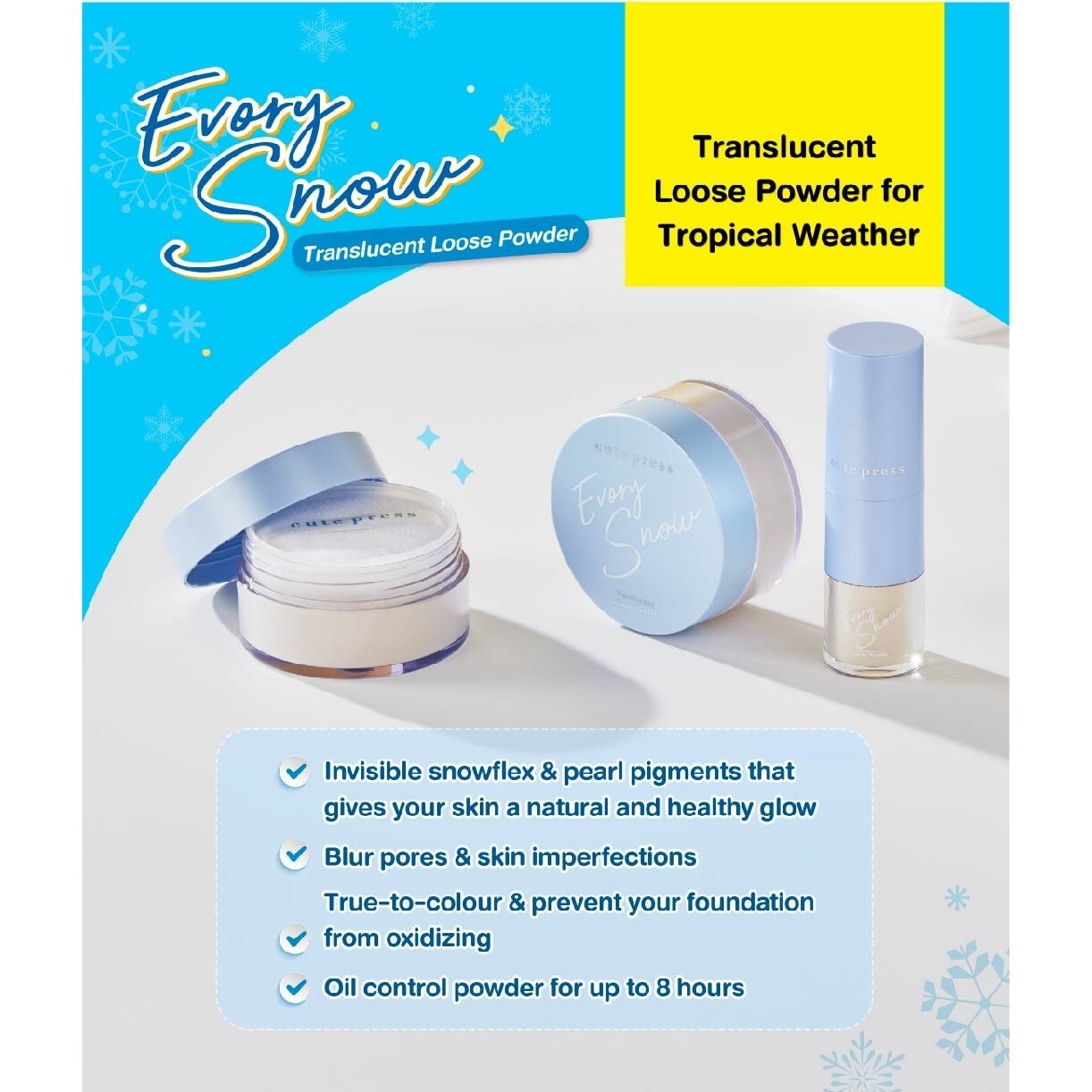 Evory Snow Translucent Loose Powder 15g