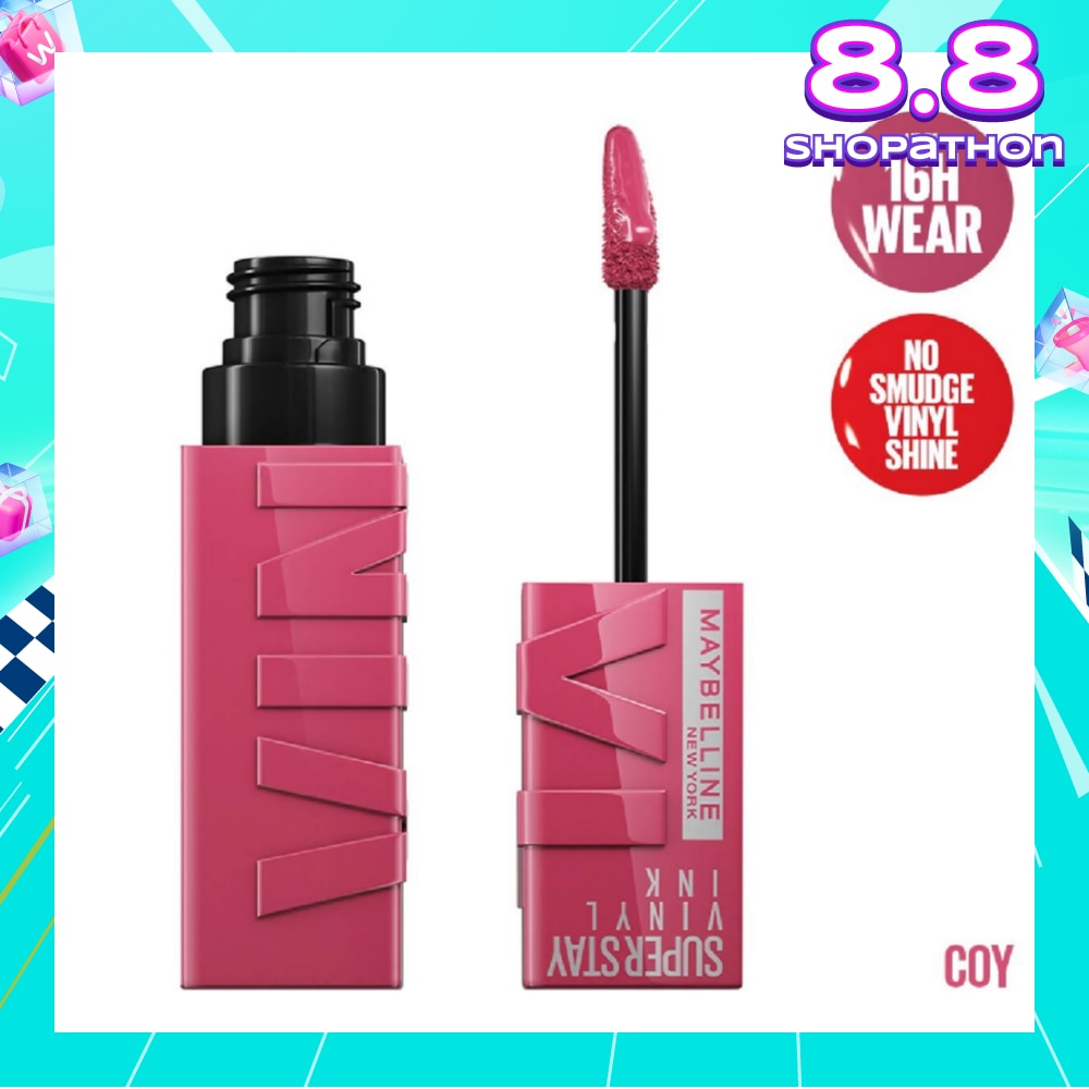 MAYBELLINE Superstay Vinyl Ink Longwear Liquid Lipcolor Coy (Smudge Proof + Transfer Proof) 1s