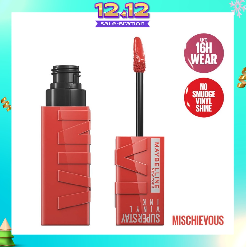 MAYBELLINE Superstay Vinyl Ink Longwear Liquid Lipcolor Mischievous (Smudge Proof + Transfer Proof) 1s