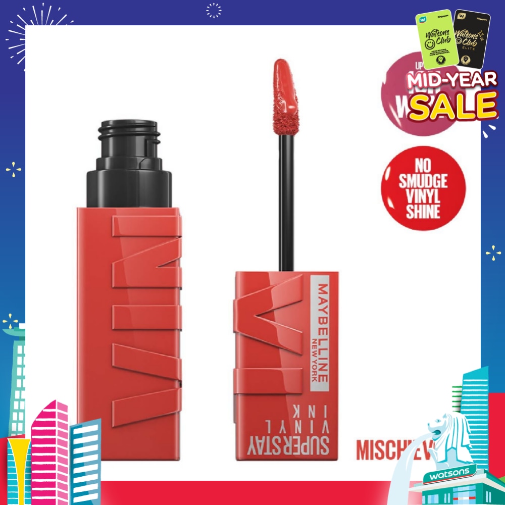 MAYBELLINE Superstay Vinyl Ink Longwear Liquid Lipcolor Mischievous (Smudge Proof + Transfer Proof) 1s