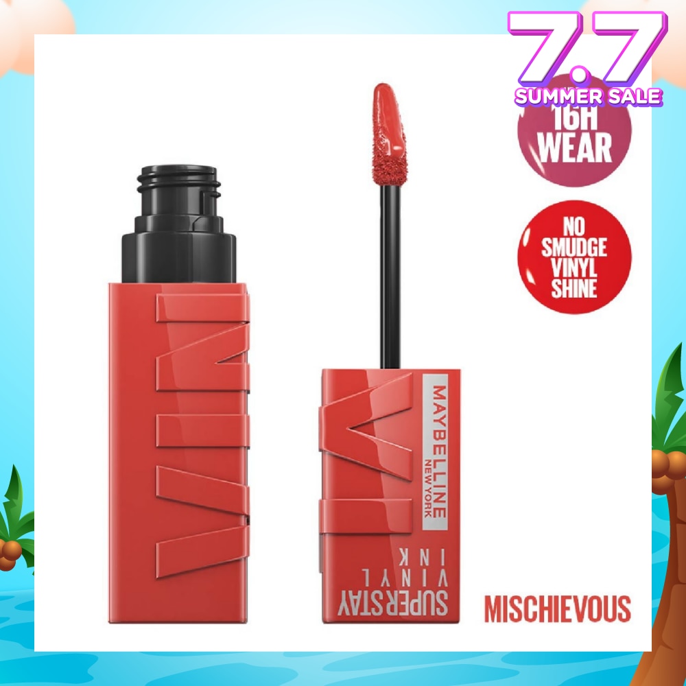 MAYBELLINE Superstay Vinyl Ink Longwear Liquid Lipcolor Mischievous (Smudge Proof + Transfer Proof) 1s
