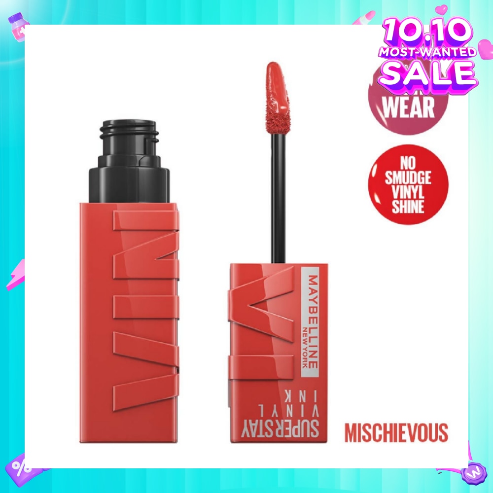 MAYBELLINE Superstay Vinyl Ink Longwear Liquid Lipcolor Mischievous (Smudge Proof + Transfer Proof) 1s