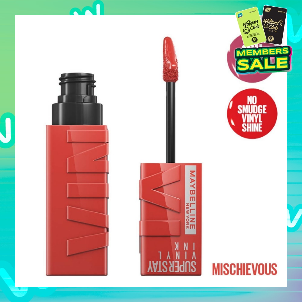 MAYBELLINE Superstay Vinyl Ink Longwear Liquid Lipcolor Mischievous (Smudge Proof + Transfer Proof) 1s