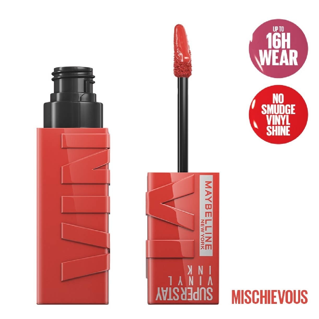 MAYBELLINE Superstay Vinyl Ink Longwear Liquid Lipcolor Mischievous (Smudge Proof + Transfer Proof) 1s