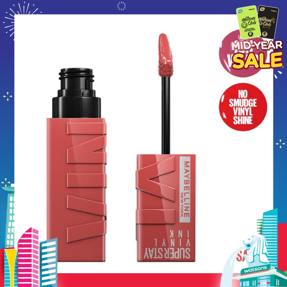 MAYBELLINE Superstay Vinyl Ink Longwear Liquid Lipcolor Saucy (Smudge Proof + Transfer Proof) 1s