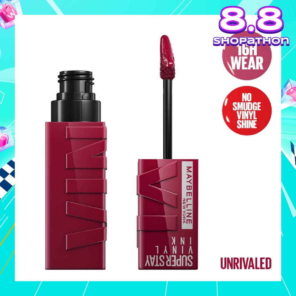 MAYBELLINE Superstay Vinyl Ink Longwear Liquid Lipcolor Unrivaled (Smudge Proof + Transfer Proof) 1s
