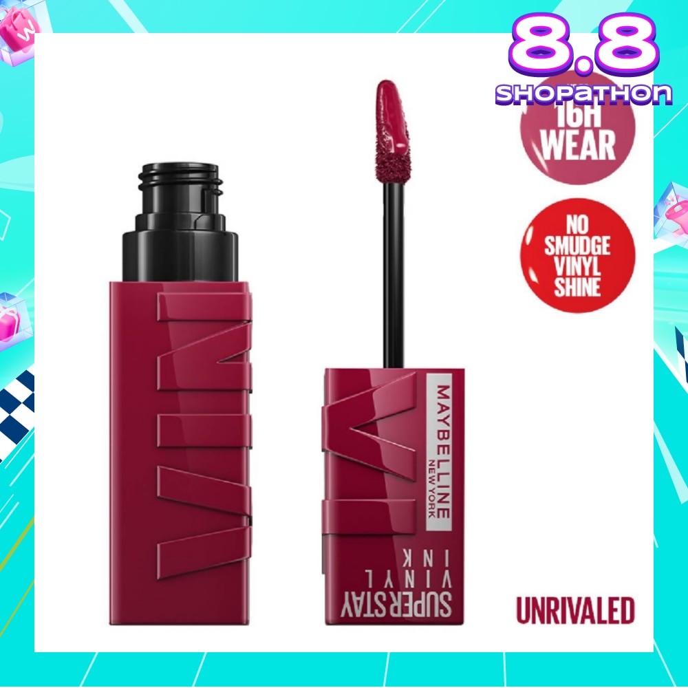 MAYBELLINE Superstay Vinyl Ink Longwear Liquid Lipcolor Unrivaled (Smudge Proof + Transfer Proof) 1s