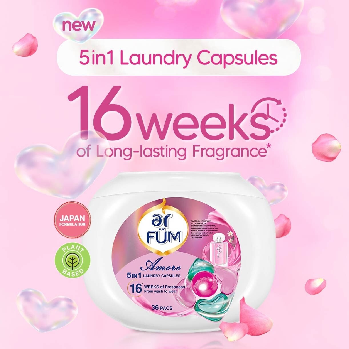 5 in 1 Laundry Detergent Capsule Amore 36s