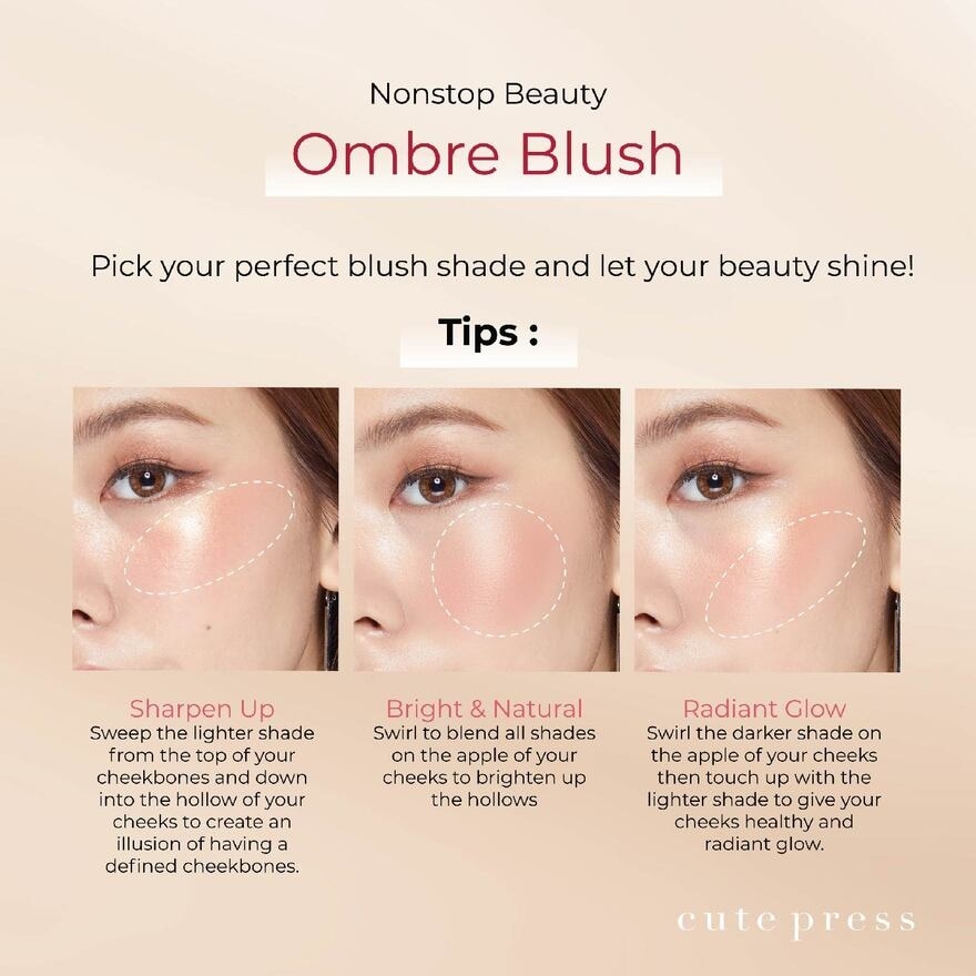 Nonstop Ombre Blush 01 Fresh Pink 1s