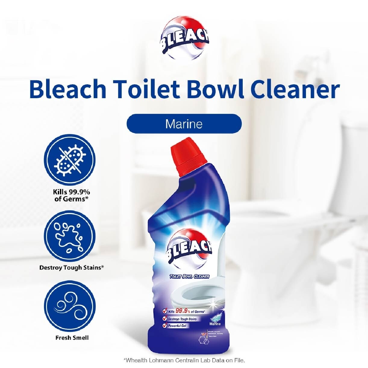 Toilet Bowl Cleaner Marine (Kills 99.9% Germs + Destorys Tough Stains) 600ml