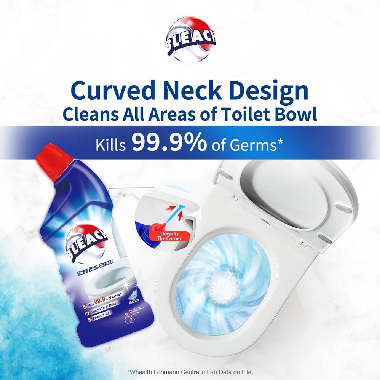 Toilet Bowl Cleaner Marine (Kills 99.9% Germs + Destorys Tough Stains) 600ml