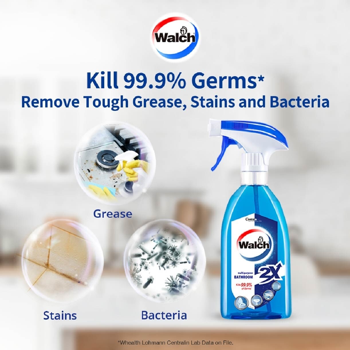 Multi-Purpose Cleaner 2X Bathroom (Kills 99.9% Germs + Suitable For Use Throughout The Bathroom) 500ml